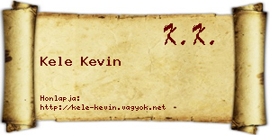Kele Kevin névjegykártya